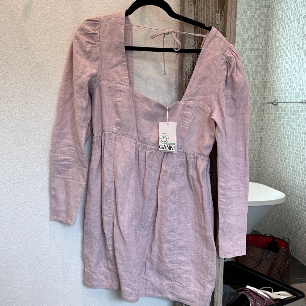 Ganni Blush Long Sleeve Dress